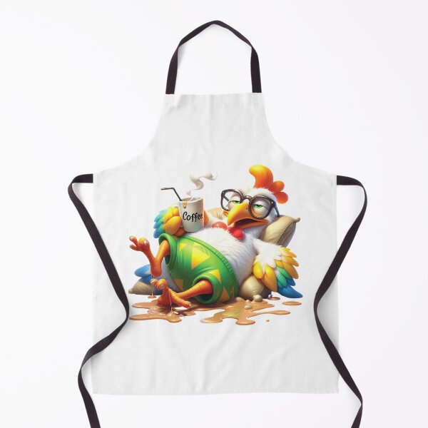 Item preview, crazy lazy chicken drinking coffee designed and sold by LoneAngel.