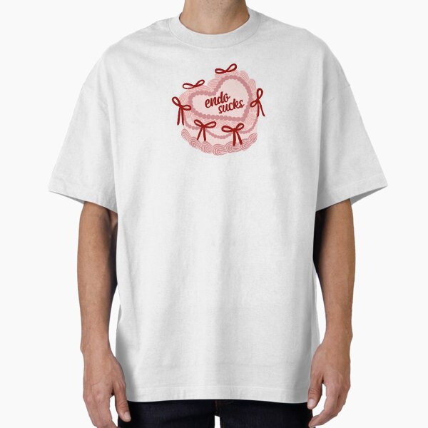 Item preview, Pegatina rosa y roja de endometriosis "Endo Sucks Cake" designed and sold by Mabel Mae Collective.