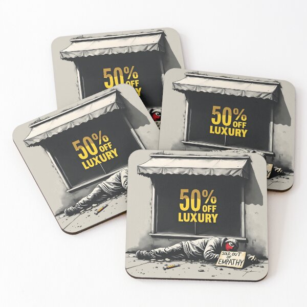 Item preview, Invisible Wealth Street Art: Banksy-Style Homelessness & Consumerism Critique designed and sold by WAUZ.