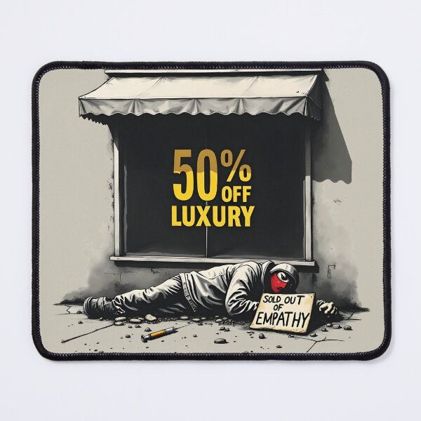 Item preview, Invisible Wealth Street Art: Banksy-Style Homelessness & Consumerism Critique designed and sold by WAUZ.