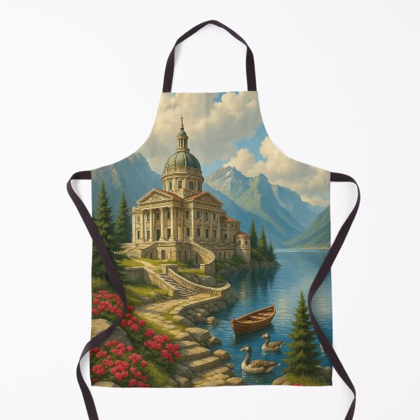 Item preview, Serene Lakeside Mansion Landscape designed and sold by EvokeInspire.