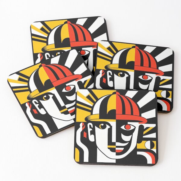 Item preview, Geometric Faces in Motion – Fernand Léger Inspired Abstract Art designed and sold by TwoDotsStudio.
