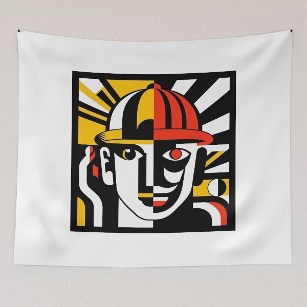 Item preview, Geometric Faces in Motion – Fernand Léger Inspired Abstract Art designed and sold by TwoDotsStudio.