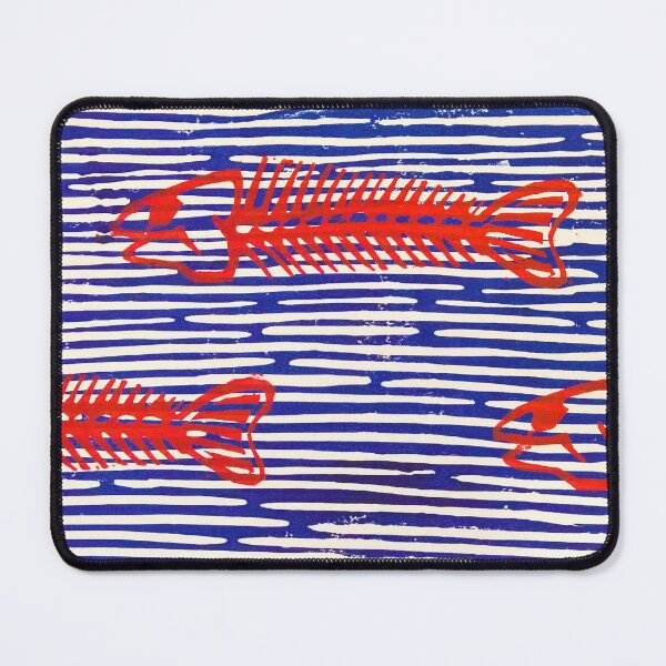 Item preview, Red fish in blue designed and sold by Bregtje.com.