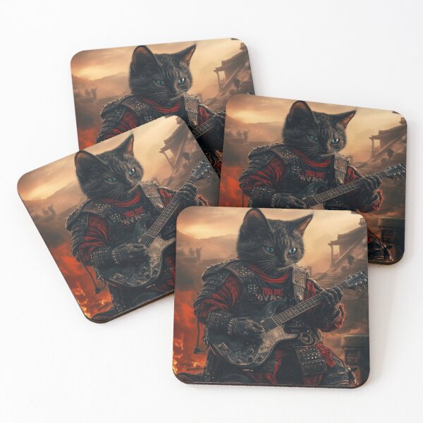 Item preview, Rock Warrior Cat Guitarist designed and sold by aimazing_life.