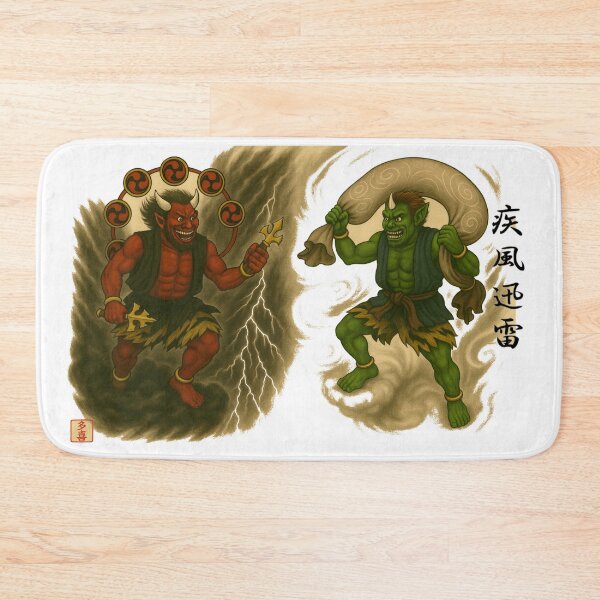 Item preview, 疾風迅雷 – Sumi-e Wind and Thunder Gods | Ink Spirit – Genshou Series designed and sold by Taki_jp_design.