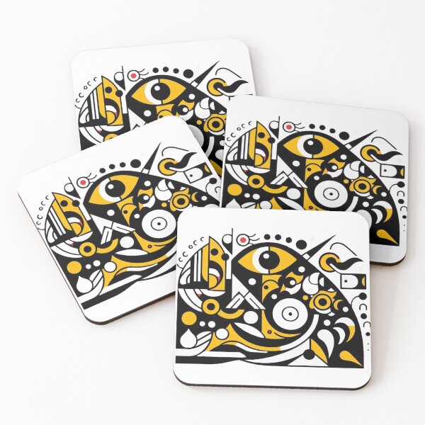 Item preview, Geometric Faces in Motion – Fernand Léger Inspired Abstract Art designed and sold by TwoDotsStudio.