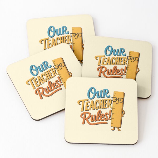 Item preview, Our Teacher Rules – Funny Teacher Gift with Cute Ruler Character designed and sold by TheCrazyOdd.
