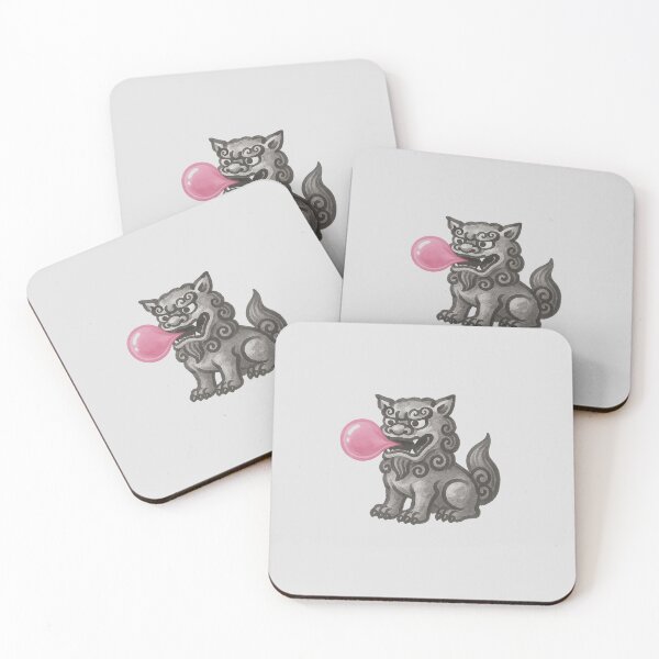 Item preview, Japanese Shisa Guardian Blowing Pink Bubblegum Bubble designed and sold by Analog-attire.