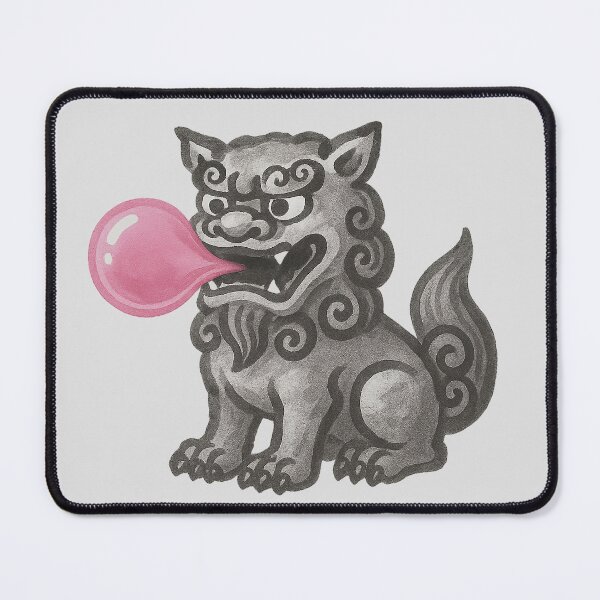Item preview, Japanese Shisa Guardian Blowing Pink Bubblegum Bubble designed and sold by Analog-attire.