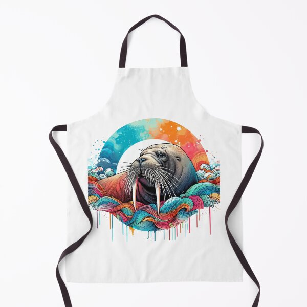 Item preview, A Walrus with a colorful background designed and sold by Marcoshop10.