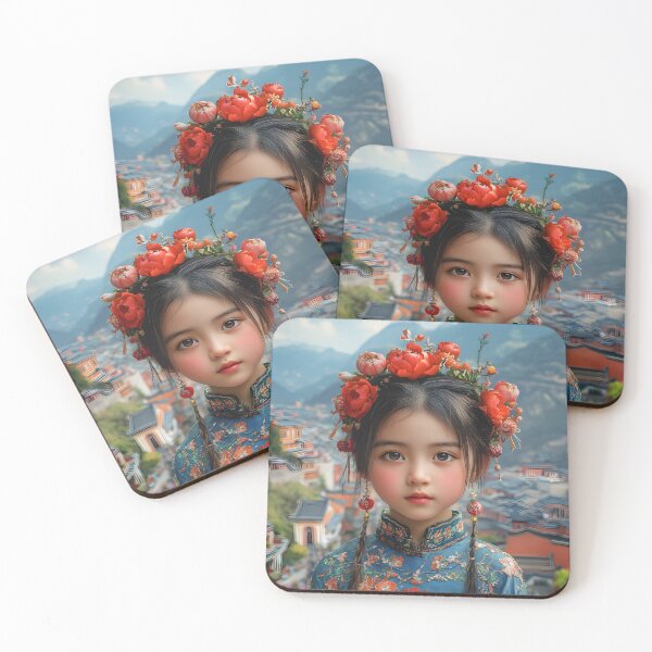 Item preview, Portrait in traditional attire with floral headpiece designed and sold by Artessie.