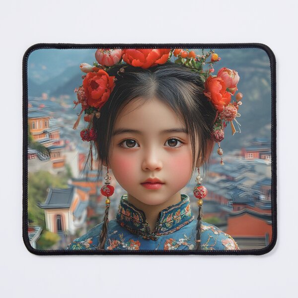 Item preview, Portrait in traditional attire with floral headpiece designed and sold by Artessie.