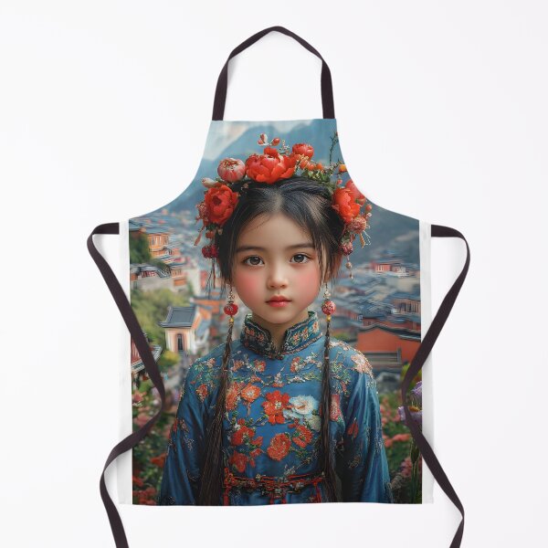 Item preview, Portrait in traditional attire with floral headpiece designed and sold by Artessie.
