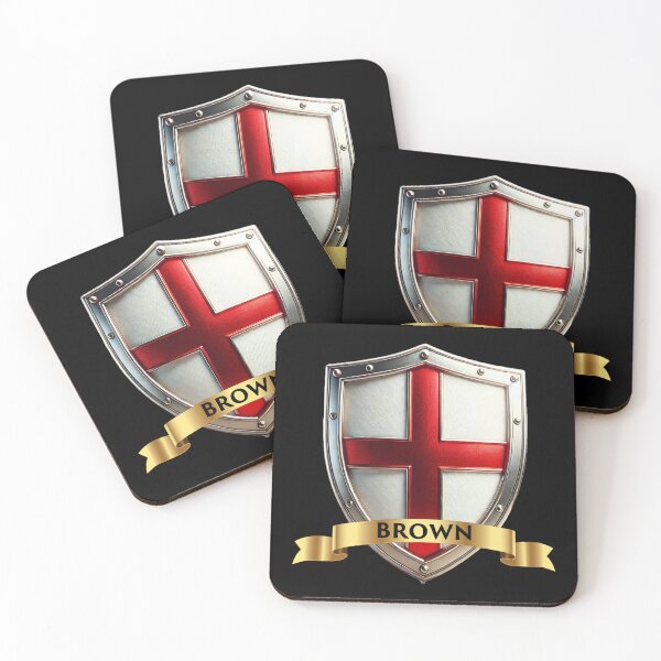 Item preview, Brown English Heritage Shield St George Cross & Surname Banner designed and sold by Highlandkings.