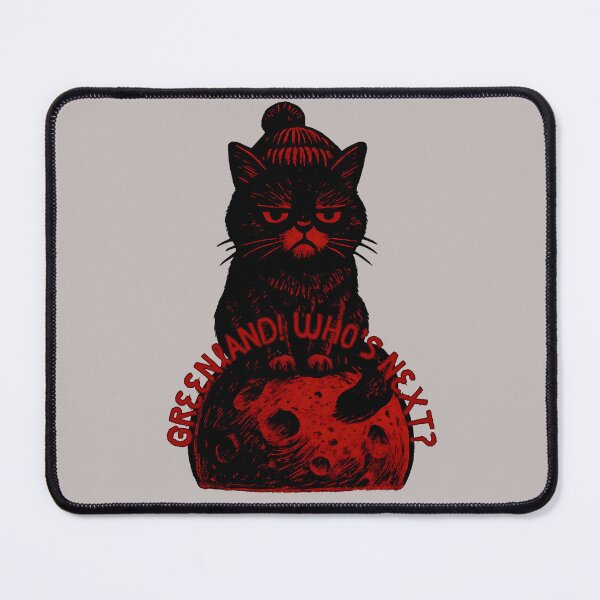 Item preview, Sad Cat on Red Planet – “Greenland! Who’s Next?” Dark Humor Space Design designed and sold by Kantacafe.
