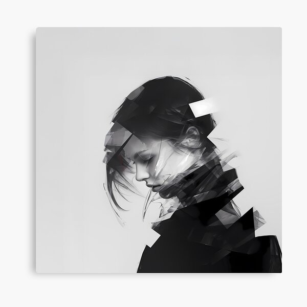 Digital Echoes – Fragmented Abstract Portrait Canvas Print