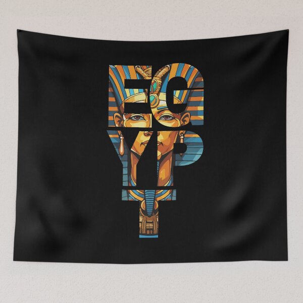 Item preview, Bold Egypt Typography with Pharaoh Mask – Ancient Culture Art designed and sold by Karim-Karem.