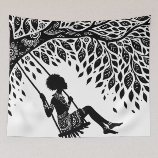 Item preview, African Tribal Art style, Maasai Girl on a swing designed and sold by Shs-Kenya.