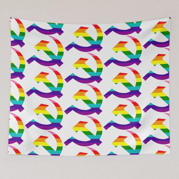 Item preview, rainbow hammer and sickle pride flag design designed and sold by CleverJane.