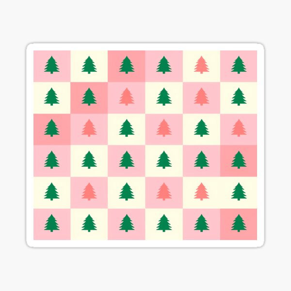 Artikel-Vorschau von Festliches Weihnachtsbaummuster auf weißen rosa Blöcken, designt und verkauft von Sparcus Whiz.
