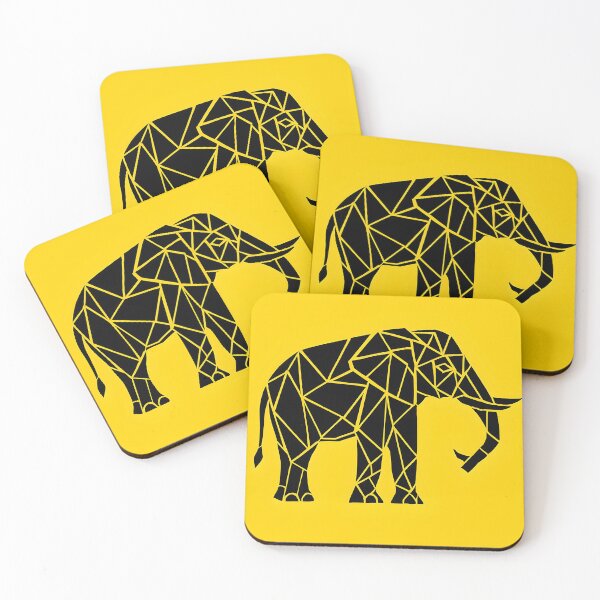 Item preview, Geometric Elephant Poster, Modern Art Wall Decor, Yellow & Black Home Decor, Animal Lover Gift, Unique Gift for Him/Her designed and sold by VDSGNArt.