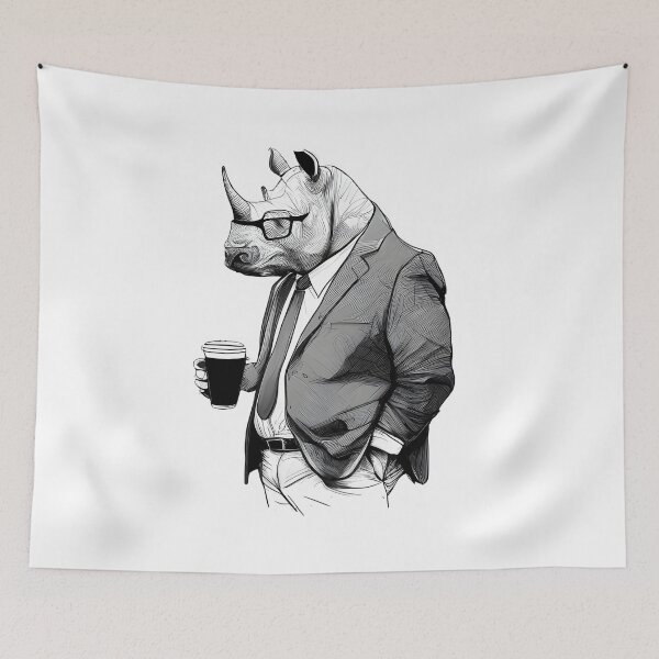 Item preview, Charging Brew The Coffee Rhino designed and sold by ShadowAndSlate.