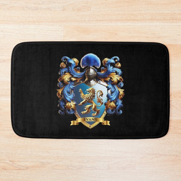 Item preview, Evans Heraldic Shield Golden Lion on Sapphire Steel Field designed and sold by Highlandkings.