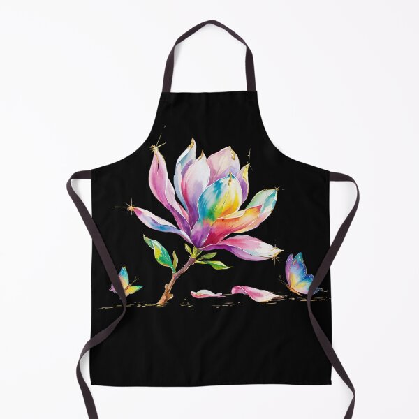 Item preview, Watercolor Colorful Magnolia Blossom with Butterflies designed and sold by MadCatPrints.