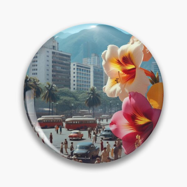 Item preview, Retro Caracas City Art – 80s Style Photo with Flower Focus and 3PM Atmosphere, Perfect for City Lovers & Tourists designed and sold by knalpot-design.