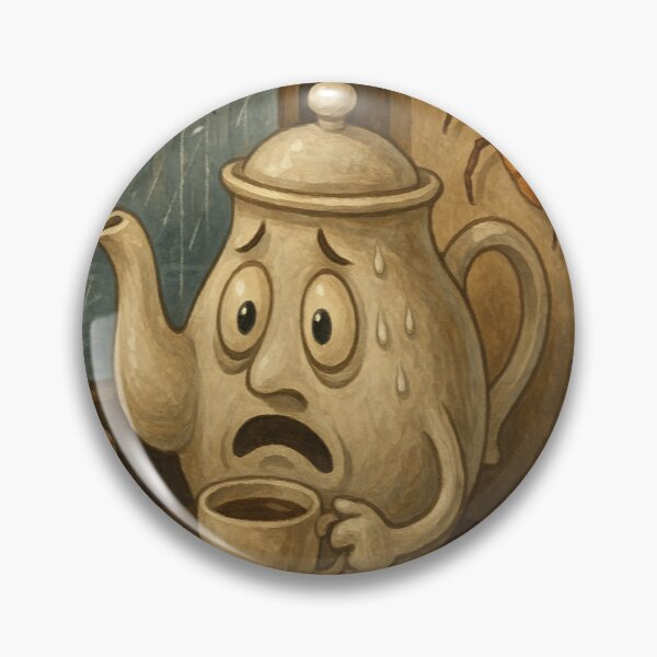 Item preview, Terrified Teapot – A Rainy Café Nightmare - Terrified Teapot and the Croissant Spider Menace designed and sold by FotoworldEdel.