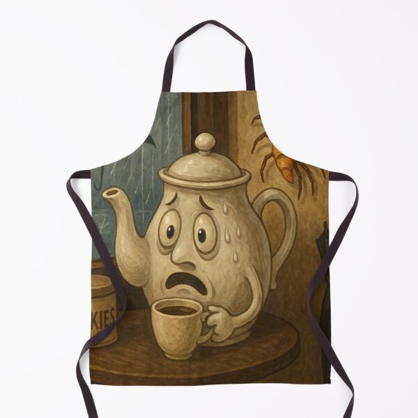 Item preview, Terrified Teapot – A Rainy Café Nightmare - Terrified Teapot and the Croissant Spider Menace designed and sold by FotoworldEdel.