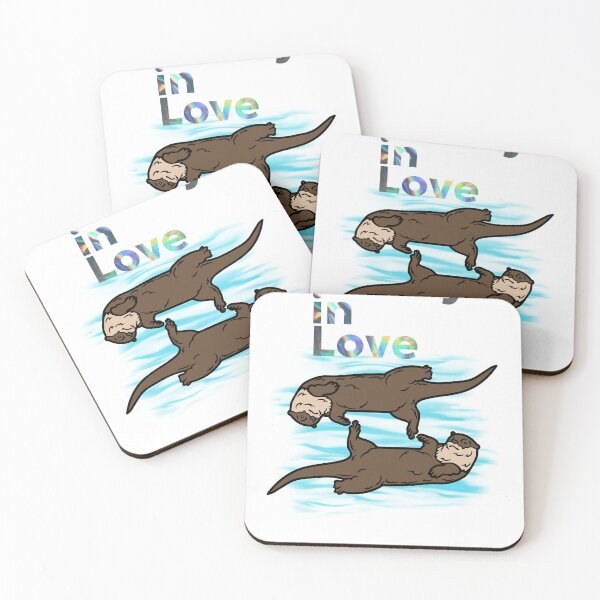 Item preview, Cute Romantic Otters designed and sold by lazycreationaaa.