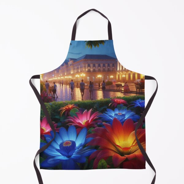Item preview, Manaus City at Night – 80s Style Floral Urban Scene with Retro Lights | AI Artwork for City & Flower Lovers designed and sold by knalpot-design.