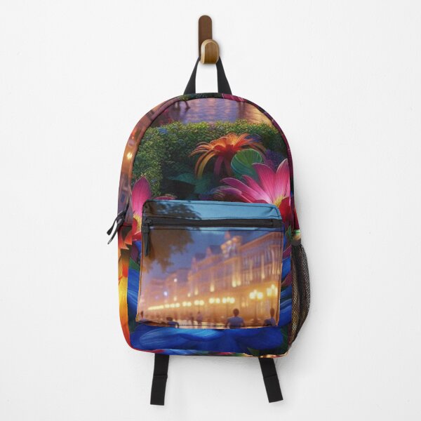 Item preview, Manaus City at Night – 80s Style Floral Urban Scene with Retro Lights | AI Artwork for City & Flower Lovers designed and sold by knalpot-design.