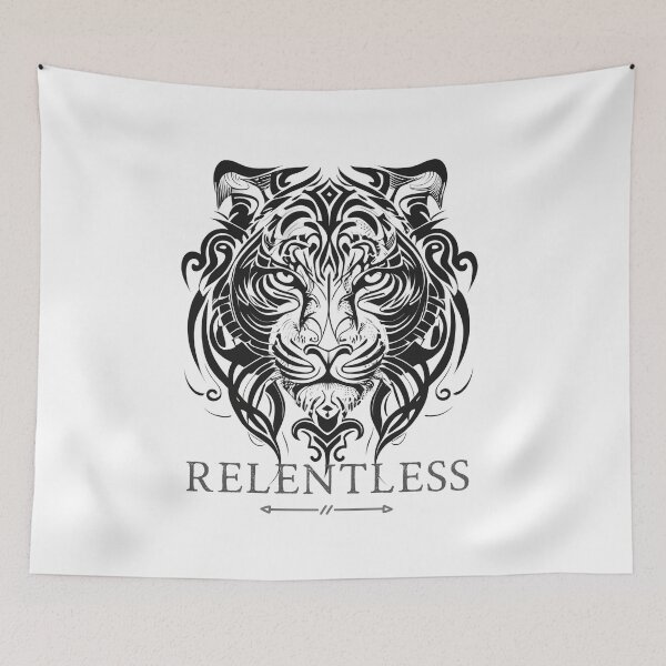 Item preview, Relentless Tribal Tattoo Tiger - in black designed and sold by ShadowAndSlate.