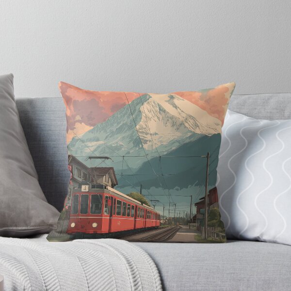 Item preview, Bern Poster – Vintage Tram & Blossoming Mountain Views designed and sold by TuncGK.