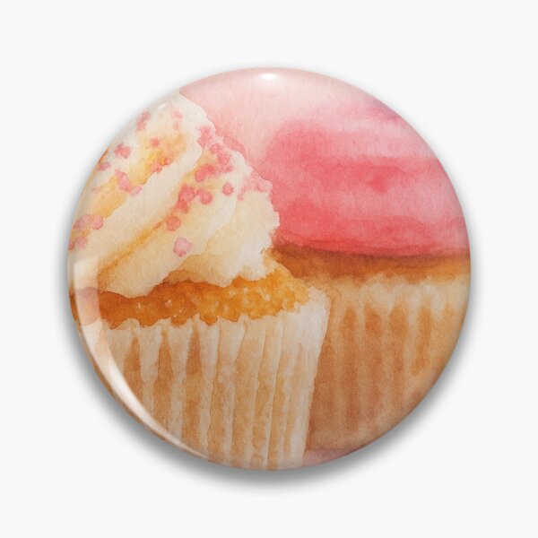 Artikelvorschau, Süße Aquarell-Cupcakes – Zartrosa Dessertkunst entworfen und verkauft von Pacika.