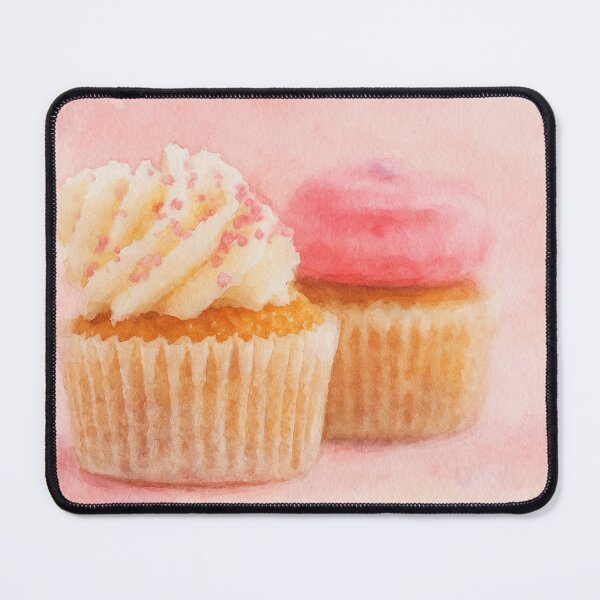 Item preview, Sweet Watercolor Cupcakes – Soft Pink Dessert Art designed and sold by Pacika.