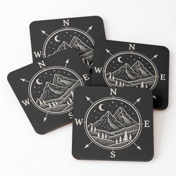 Item preview, Wanderlust Compass Mountain Line Art Outdoors designed and sold by JackCurtis1991.