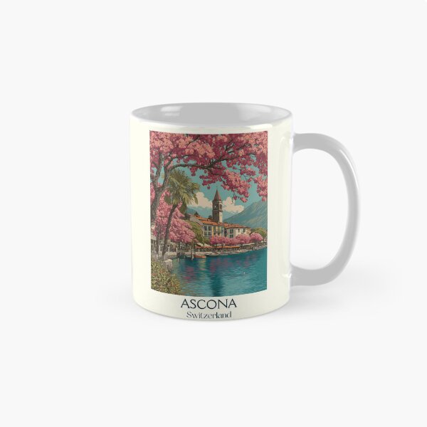 Item preview, Ascona Poster – Blossom-Lined Lakefront in Ticino designed and sold by TuncGK.