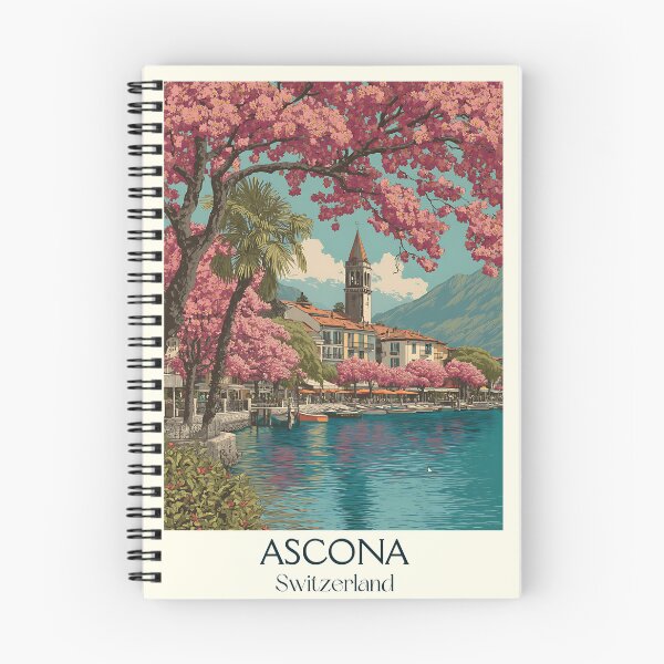 Item preview, Ascona Poster – Blossom-Lined Lakefront in Ticino designed and sold by TuncGK.