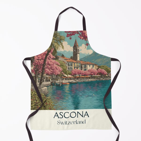 Item preview, Ascona Poster – Blossom-Lined Lakefront in Ticino designed and sold by TuncGK.