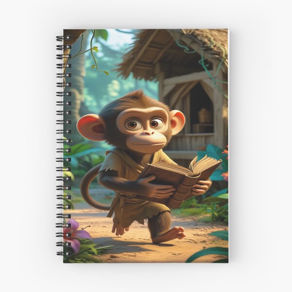 Item preview, Cute monkey reading designed and sold by saly55887.