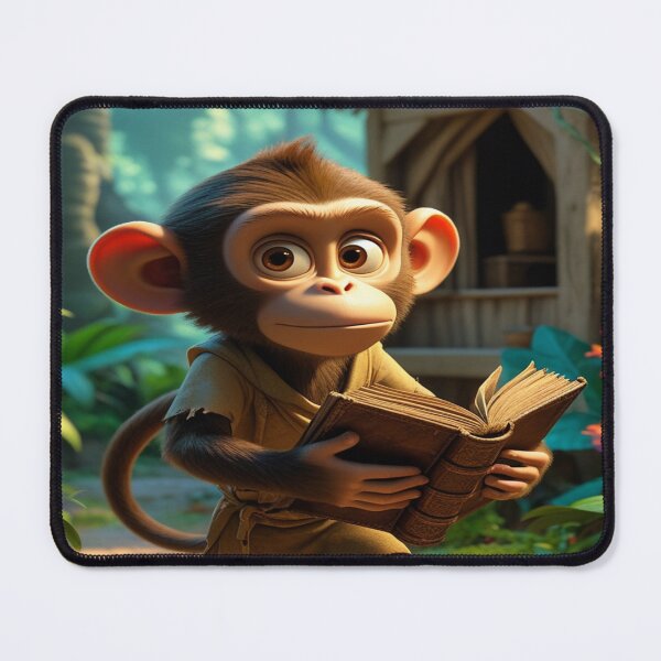 Item preview, Cute monkey reading designed and sold by saly55887.