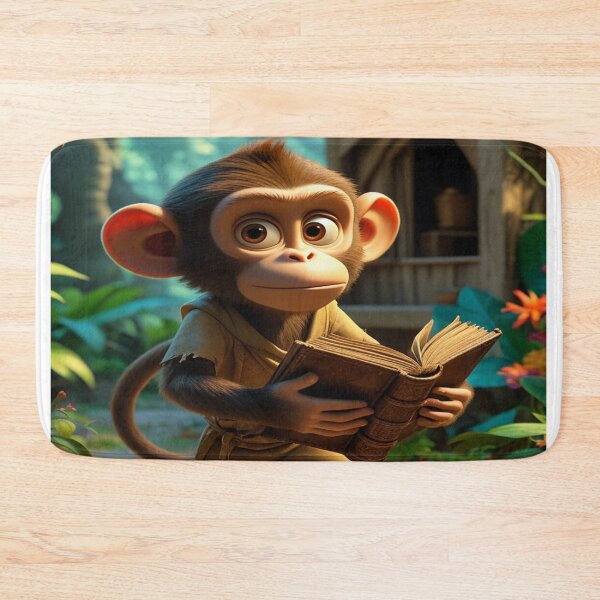 Item preview, Cute monkey reading designed and sold by saly55887.