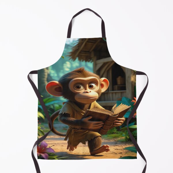 Item preview, Cute monkey reading designed and sold by saly55887.