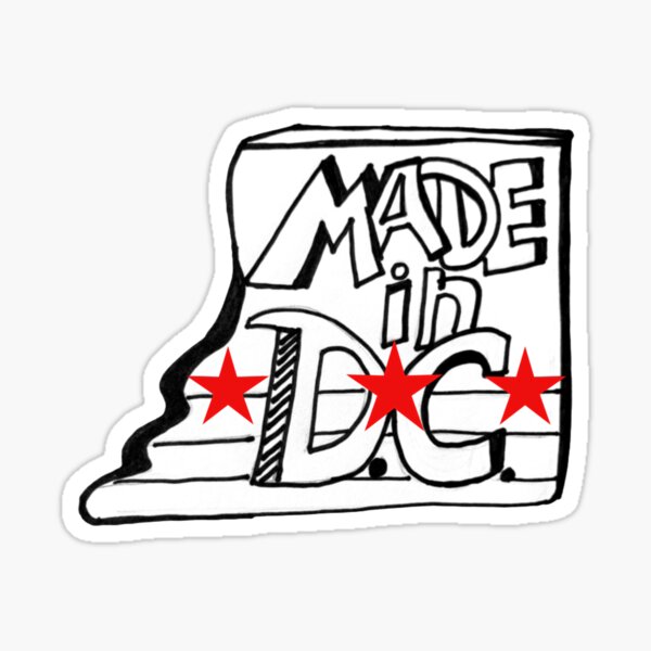 Vista previa del artículo con la obra «Hecho en D.C. Doodle con estrellas rojas», diseñado y vendido por dcborn.