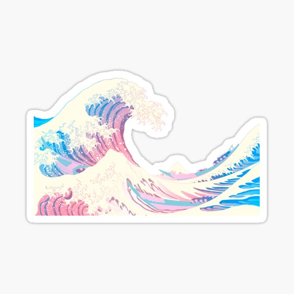 Item preview, Subtle Transgender Pride Great Wave designed and sold by Art Gurl Roxy.