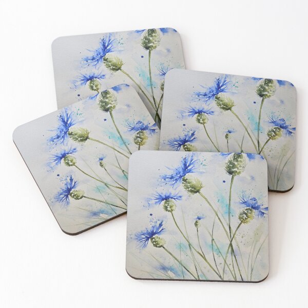 Item preview, Loose style watercolour painting of Cornflower by Elle Smith Art designed and sold by Elle-Smith-Art.